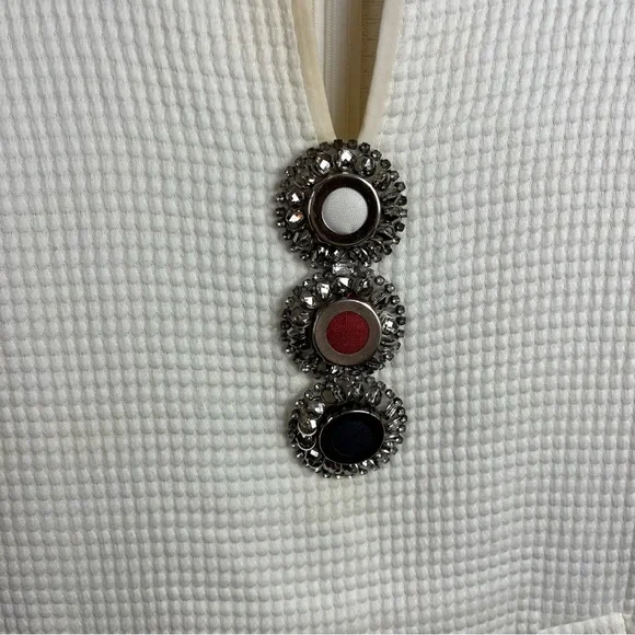 Fendi Dress Textured Sleeveless Mini Jewel Embellished Shift - Picture 6 of 16